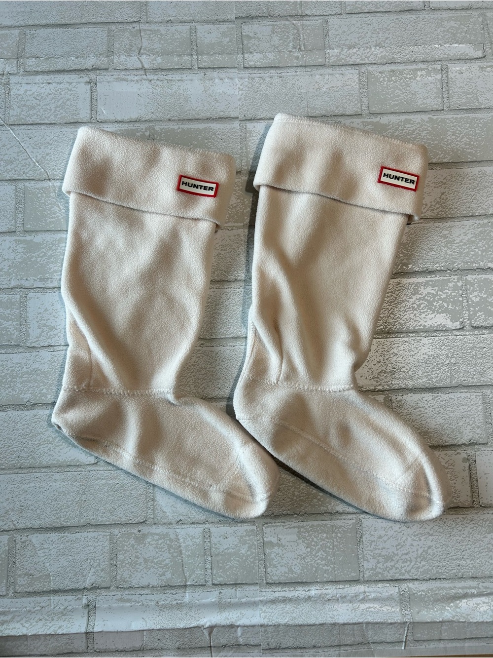 Hunter Cream Fleece Boot Socks - Woman’s